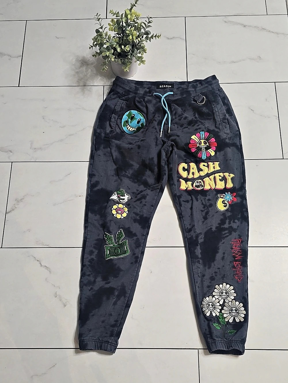 Reason Tie-Dye Graphic Joggers Size Medium